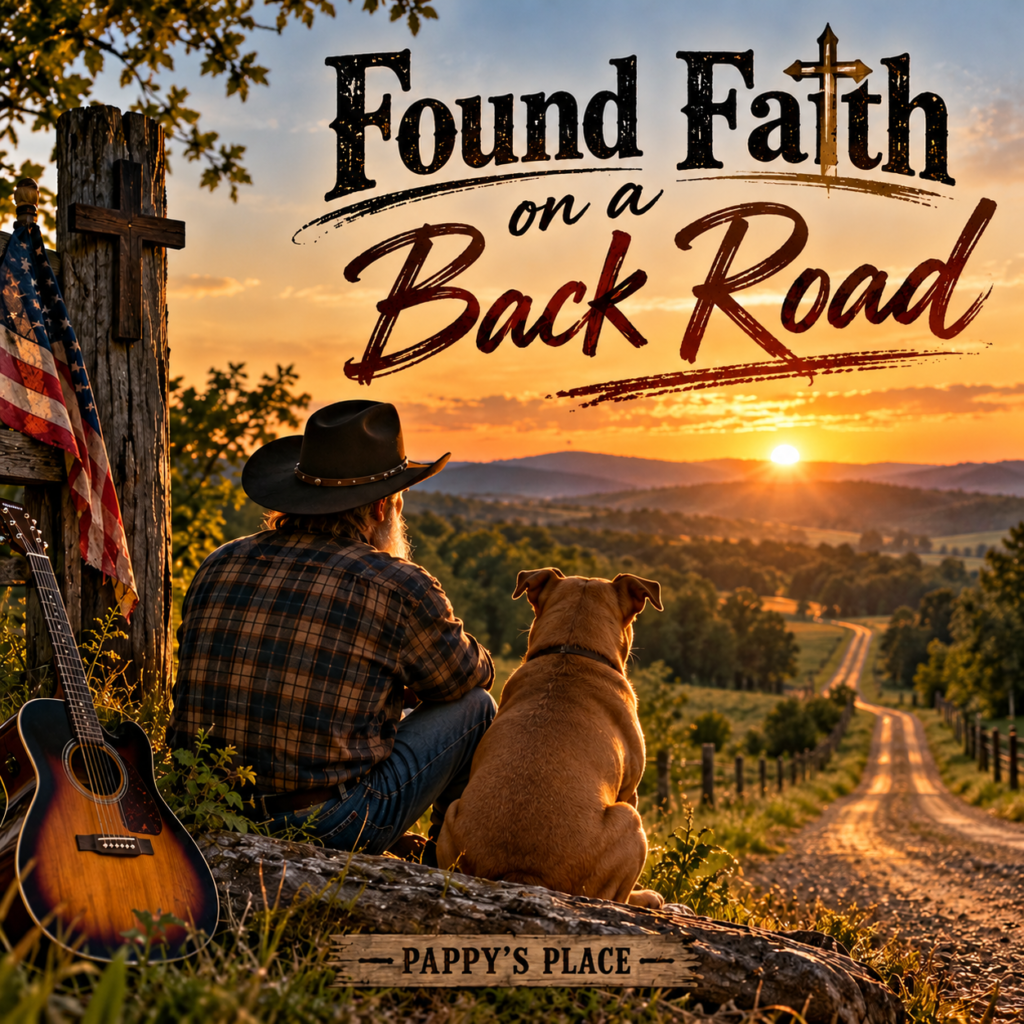 Found Faith On A Back Road official country gospel single cover art by Jesse Pappy Ratliff at Pappy’s Place