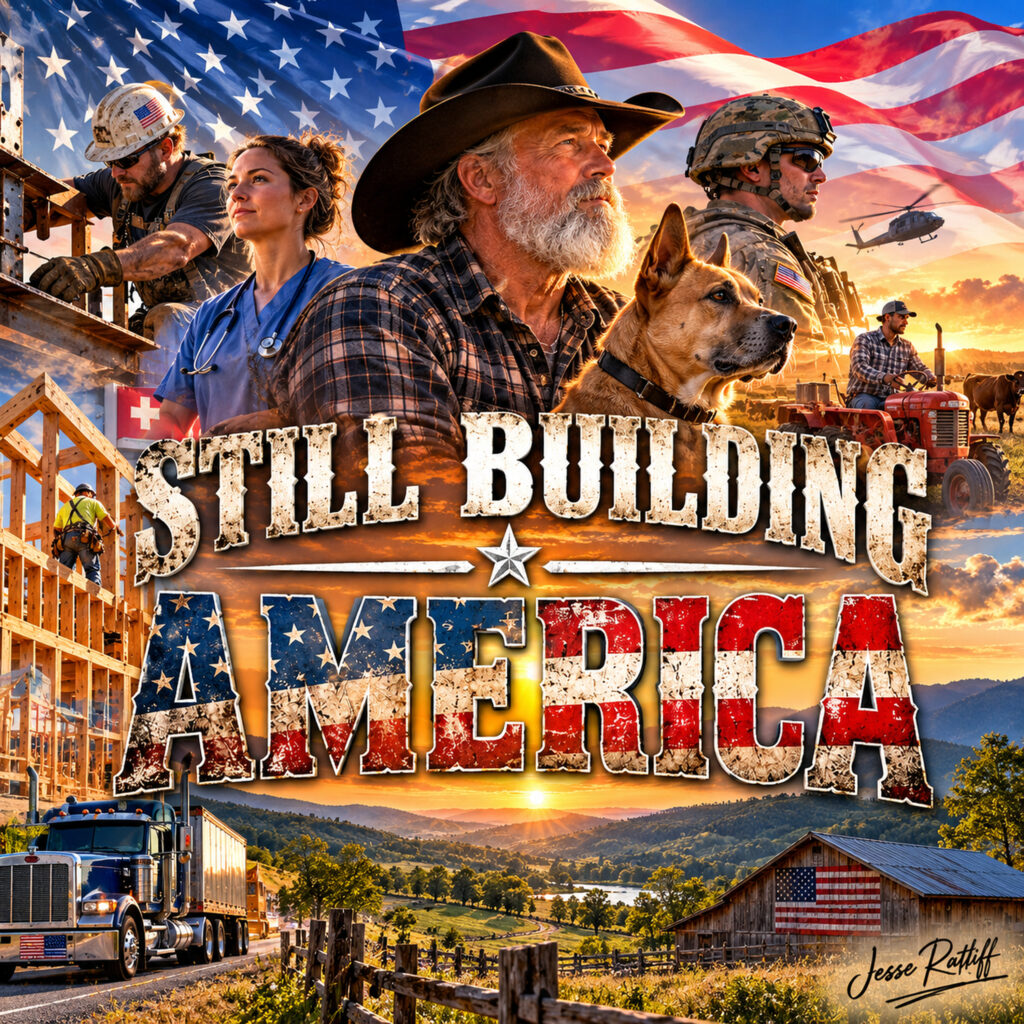 Still Building America single cover artwork by Jesse Pappy Ratliff for Pappy's Place Music
